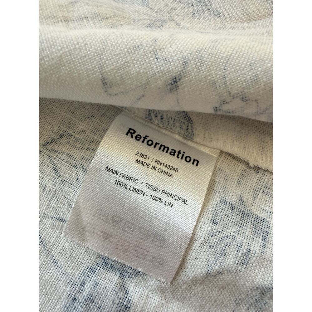 Reformation Jonas Linen 2 Piece Skirt Top Floral Sz 6 Blue White Set Resort - Picture 12 of 16